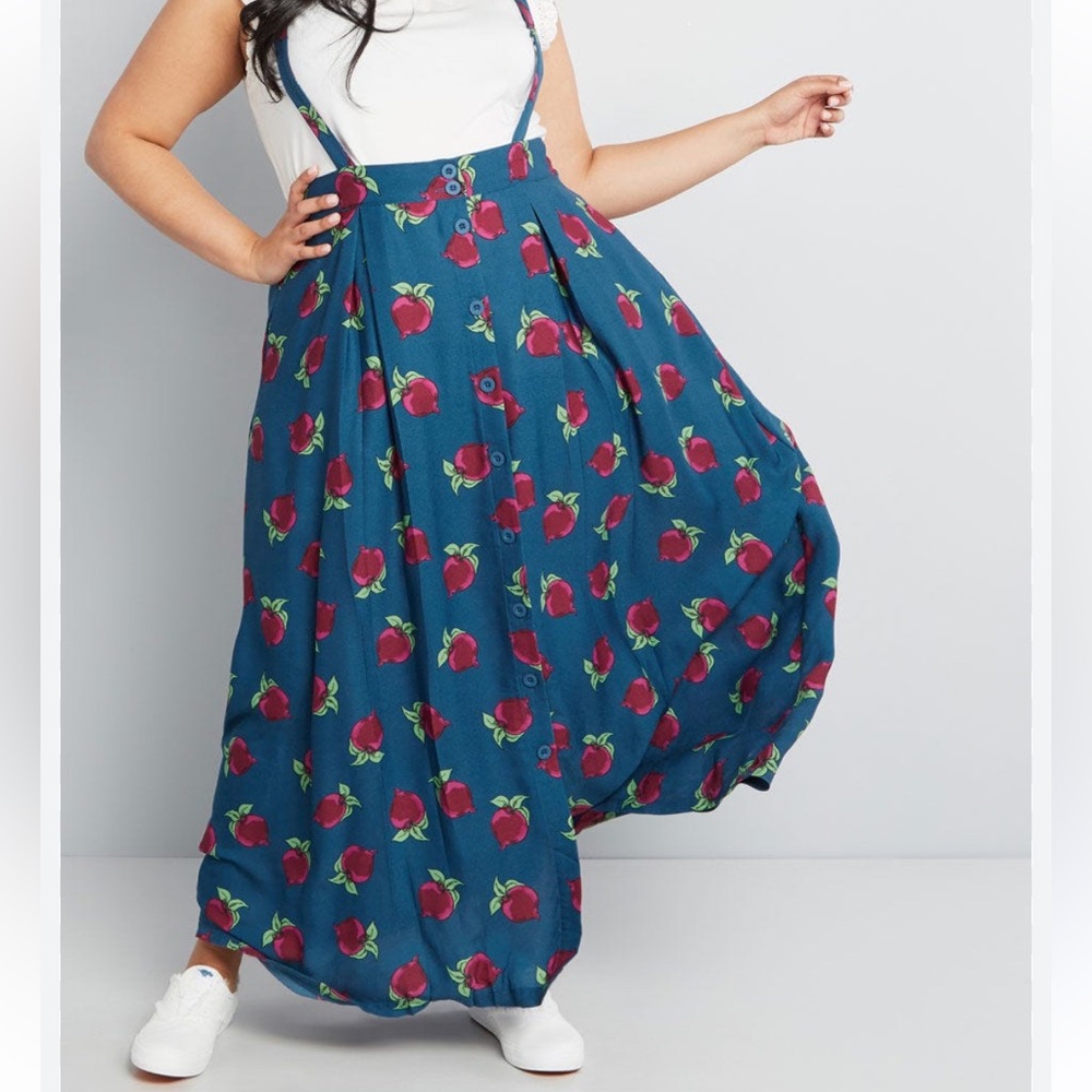 ModCloth Pinafore Perfection Print Maxi Skirt size large - Picture 8 of 8